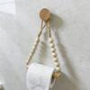 Handwoven Rope Jute Rope Towel Rack String Bead Detail Tissue Storage Rack Toilet Organization