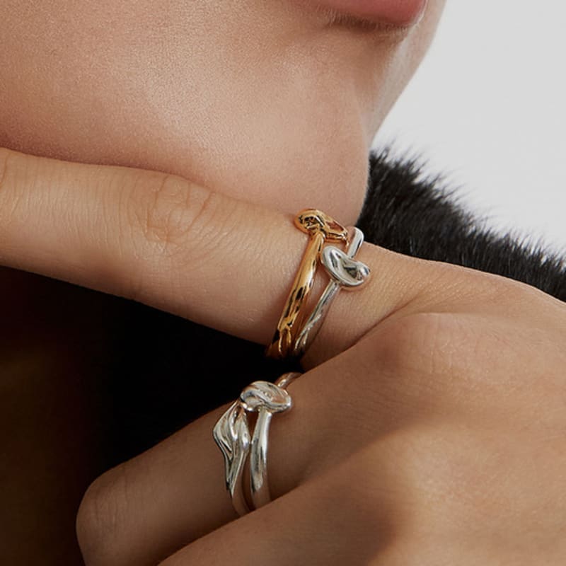 Invisible Collage BRUSH RING_SILVER