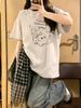 Women's Cat Graphic Loose Fit T-Shirt - Pure Cotton, High Quality, Summer 2026 Collection