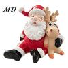 Small Christmas Statue for Desktop Santa Claus Figurine, Resin Elk Statue, Cute Figurine Holiday Decoration Home Tabletop Fireplace Mantel Decor