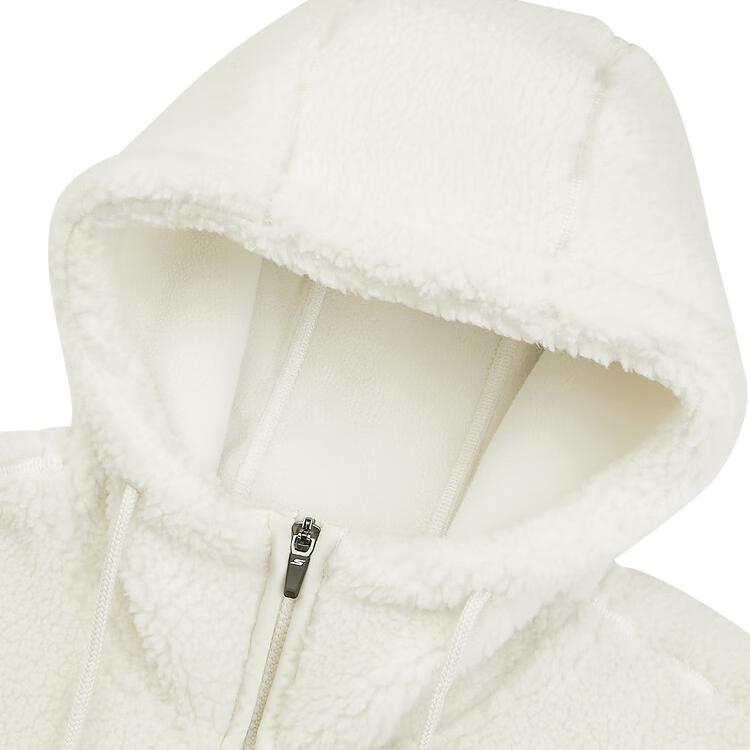 Skechers Sports Lifestyle Series New Style Academy Series Hooded Zipper Thermal Warm Fleece Jacket Unisex Jacket Jade-White P424U030-01NJ