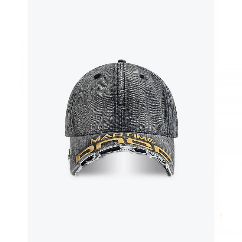 Denim Distressed Baseball Cap For Streetwear And Casual Style Protection Sun