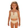 Girls Color Block Two-Piece Bikini Set for Summer Beach Vacation