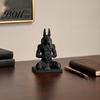 Desktop Anubis Sculpture Figurine, 3D Printed Egyptian God Statue Meditating with Heart Decor Hands, Mythical Desk for Home Office, Collectible