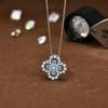 Silver Moissanite Diamond Loop Full Motif Pendant Clover Diamond White Gold Necklaces for Women Girls Jewelry Gift