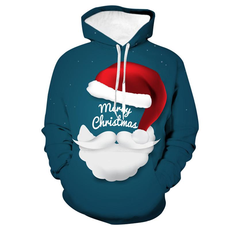 Autumn 3D Christmas Theme Printed Hoodies Fashionable Casual Sports Long Sleeved Men's and Women's Unisex Hooded Sweatshirts