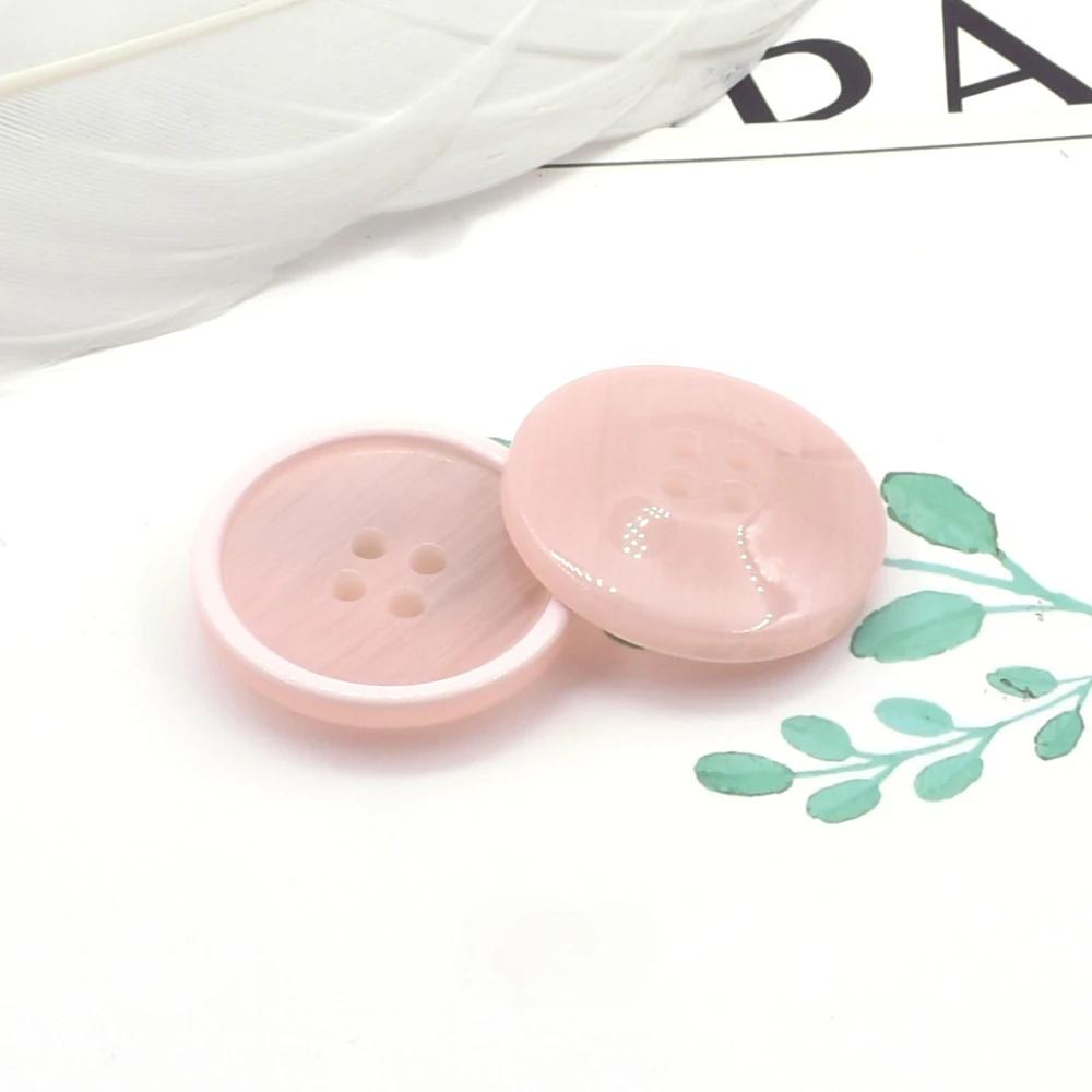 10Pcs/bag Beautiful 4-hole Buttons Round Concave Resin Buttons Skirt Blouse Sewing Accessories