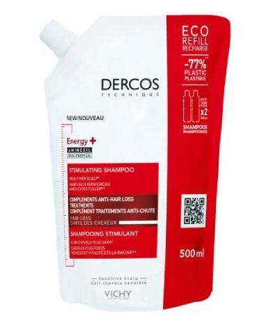Vichy Dercos Energy+ Fortifying Shampoo Refill, 500ml - Hair Care Essential