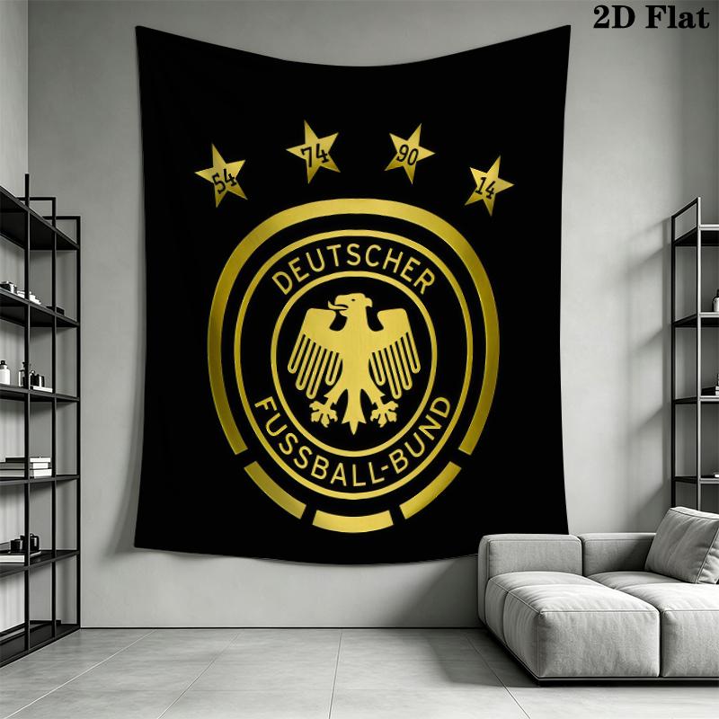 Deutscher Fußball-Bund Wandteppich Ästhetisches Wandbehang Gedruckter Stoffdecke Dekorative Wandteppiche für Schlafzimmer Wohnzimmer Heimdekoration