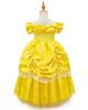 Princess Bell Kids and the Beast Dress Luxurious Kids Yellow Stage Birthday Present [CQDY] Dress, Children's Dress, (Beauty + Tiara, etc.), 7-piece