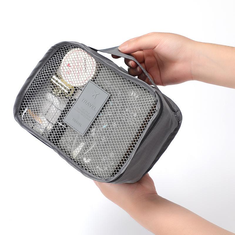 Set 6 Bucăți Pungi Depozitare Haine de Călătorie - Organizator Portabil pentru Bagaje Cuburi de Ambalare Valiză cu Buzunar pentru Pantofi