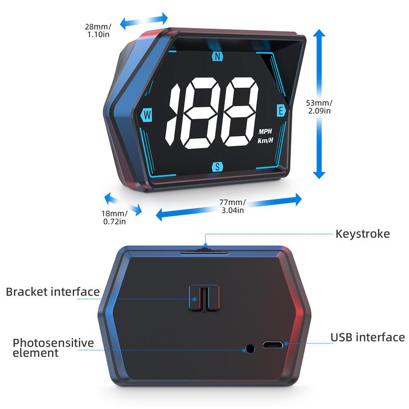 New HUD G20 GPS Car Head-Up Display Digital Speedometer Universal Big Font Overspeed Alarm For All Cars Electronic Accessories