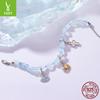 Opal Devil Eye Pendant Opening And Closing Button Head Personalized S925 Sterling Silver Bracelet Beaded Accessories
