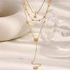 MamacitaSlay 316L Stainless Steel Zircon Multilayer Flower Necklace 18K Gold Plated Waterproof Jewelry Women's Elegant Necklace
