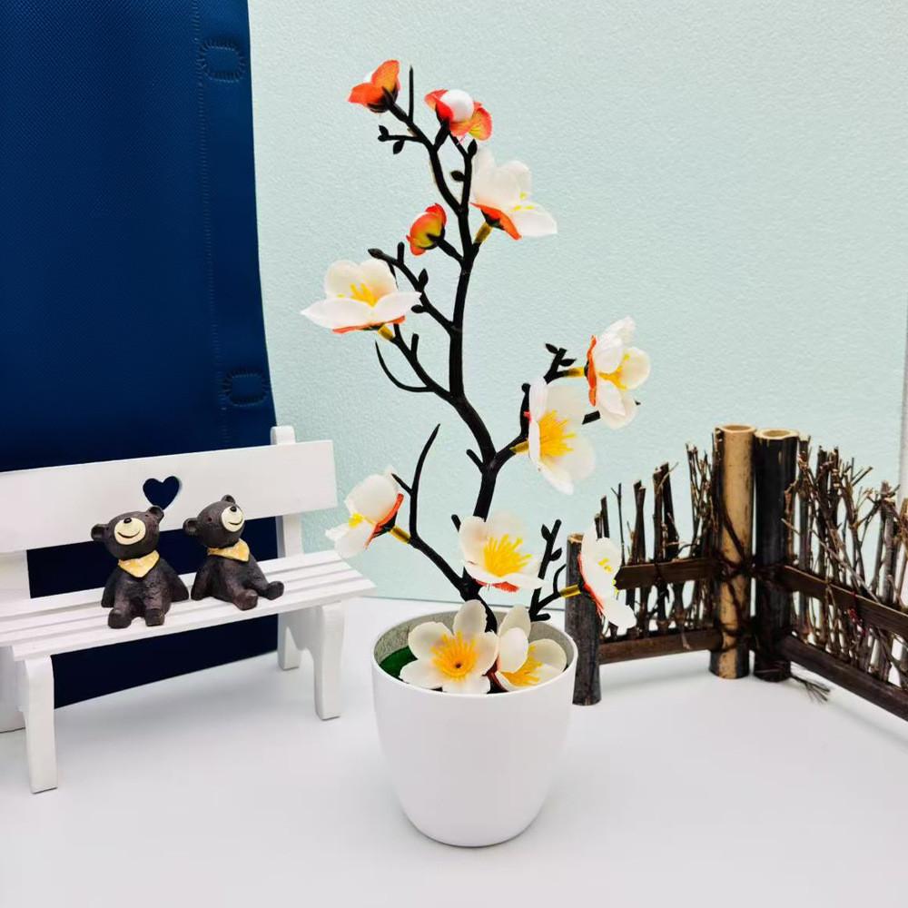 

Blossom Artificial Plum Botanical Potted Plant For Wedding Decoration Bedroom белый