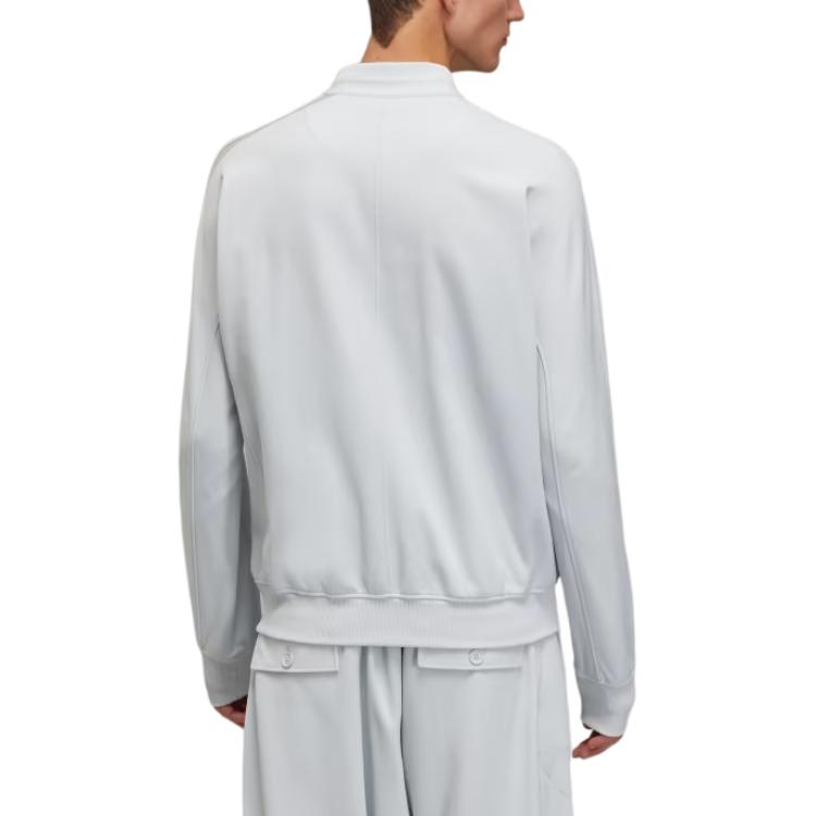 Y-3 Stand Collar Zipper Striped Long Sleeve Jacket Men jackets Gray JM7833