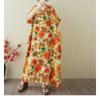 Women's Vintage Long Dress with Cotton and Linen Patterns