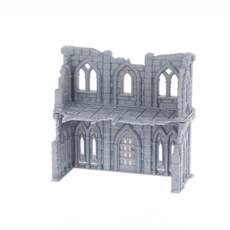 3D Printed Gothic Building Ruins Terrain Scenery Unpainted Mini Building Model Kit For Dnd Wargaming Terrain Scenery Building