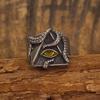 Retro Golden Eye of Providence Large Ring For Men Cthulhu Octopus Punk Gothic Ring Handmade Zircon Biker Accessories Man Gift