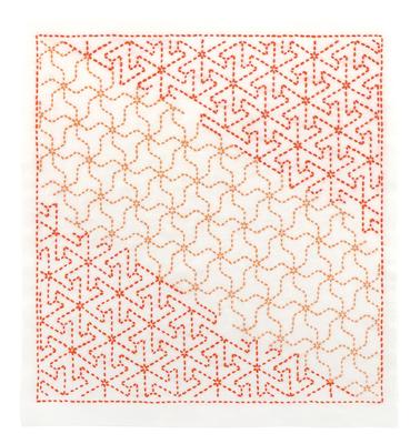 Olympus Sashiko Flower Dishcloth Japanese Kit, "Nagomi" Six-Handed Pattern, SK-474