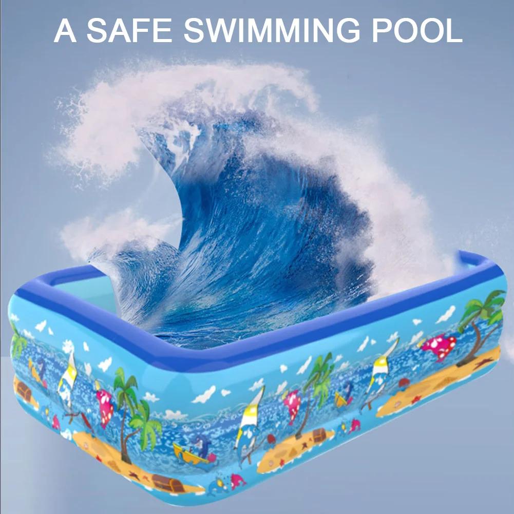 Framed Swimming Pool Cartoon Pattern Thickening Swimming Pool Water Play Pool for Summer Outdoor Indoor