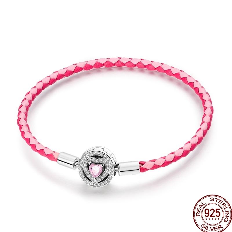 925 Sterling Silver 17-20CM Original Bracelets Heart Moon Sun Clasp Bead Charm Bracelet Fit DIY Charms Beads for Women Jewelrys