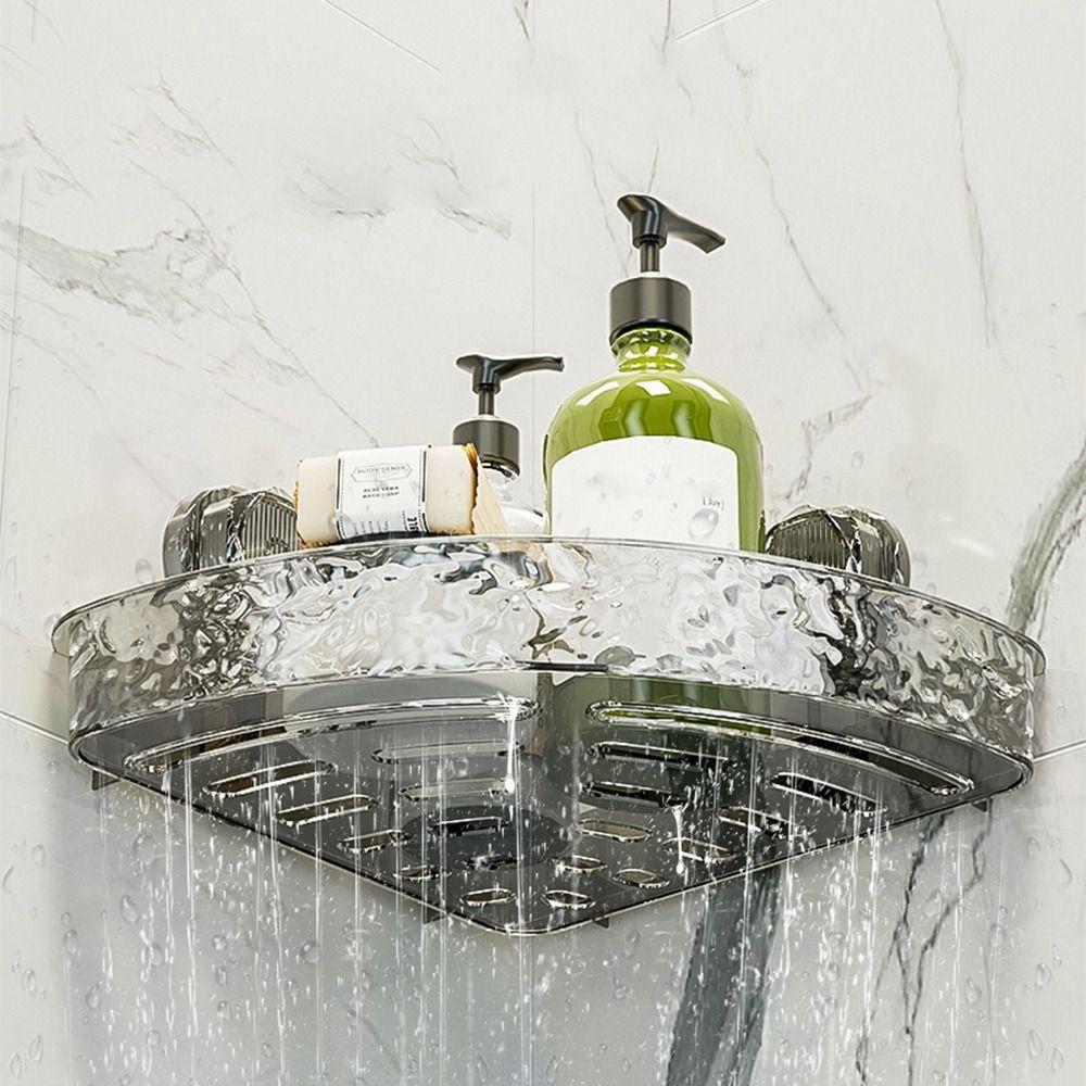 No Drill Bathroom Shelves Suction Cups Toilet Washbasin Corner Storage Rack Bathroom Accessories