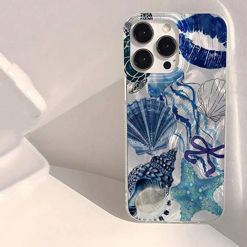 Turtle Shells Marine Life Luxury Glitter Phone Case for iPhone 17 Air 16 13 12 Pro Max 14 15 Plus X Xs 8 Protective Cover Cases