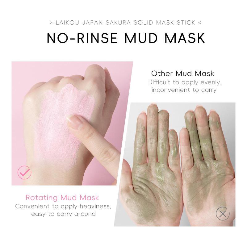 Sakura Mascarilla Facial en Barra de Barro Sólido Reduce Poros de Puntos Negros Control de Grasa Hidratante Limpiador Facial Facial 45g