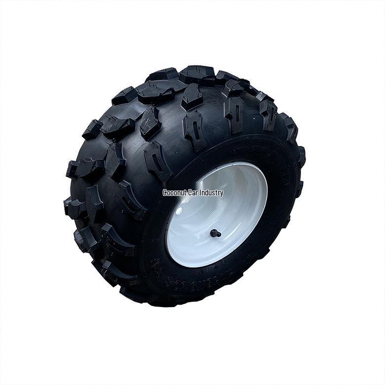 Gokarto triračio galinės ašies komplektas: 19X7-8 ir 18X9.50-8 padangos ant golfo ratlankių