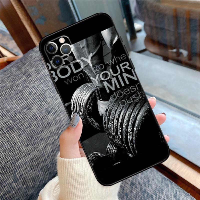 Bodybuilding Gym Fitness Phone Case For iPhone 16 15 13 12 11 14 Pro Max 12 13 mini XR 15 16 Plus 16e Cover Shell