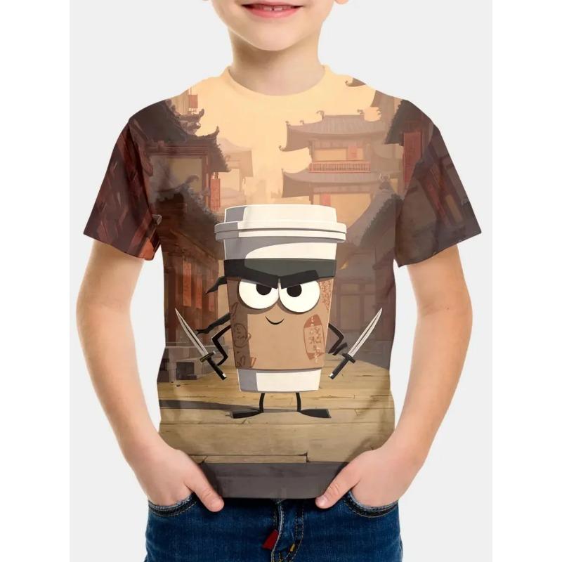 Italian Brainrot New Summer Print Short-Sleeved Refrigerator Camel 3D Printed Round-Neck T-Shirts for Boys Girls Kids' T-Shirt