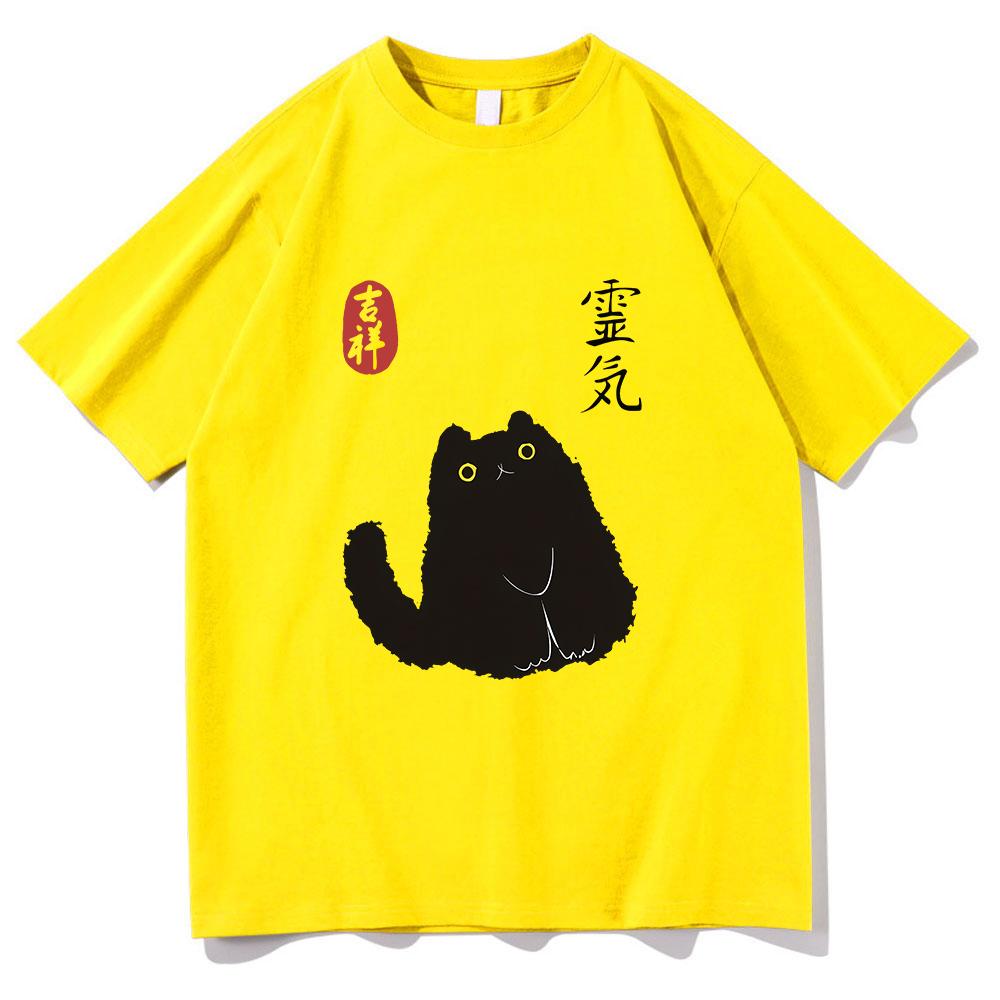 Lucky Cat Black Cat Vintage Japanese T Shirt Kawaii Unisexunisex Clothing Cotton Graphic T Shirts Vintage Clothes For Days Gifts