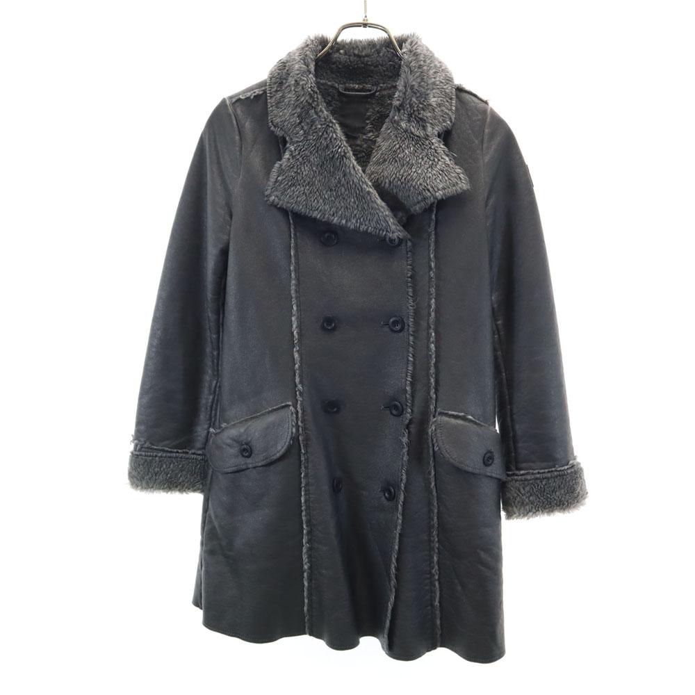 Diesel Made In Italy Fake Mouton Coat L Charcoal Gray Women Used