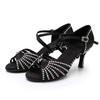 Women's Satin Latin Dancing Shoes Salsa Party Ballroom Dancing Shoes High Heeled 7cm