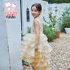 Girls' New Chinese Style Frog Button Princess Dress