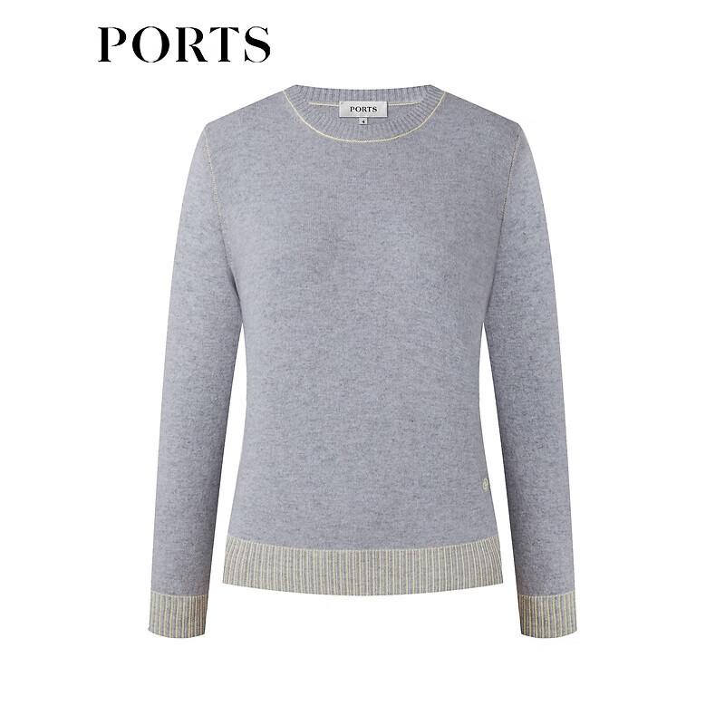 PORTS Women's Wool Cashmere Long Sleeve Round Neck Pullover
