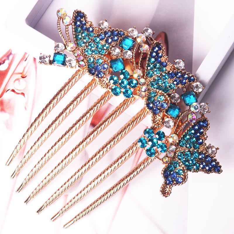 Μεταλλική Χτένα Μαλλιών με Επτά Δόντια και Στρας και Φουρκέτα - Κορεατικό Στυλ