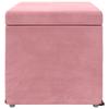 Pink Stool 61 x 41 x 40 cm Velvet and Engineered Wood