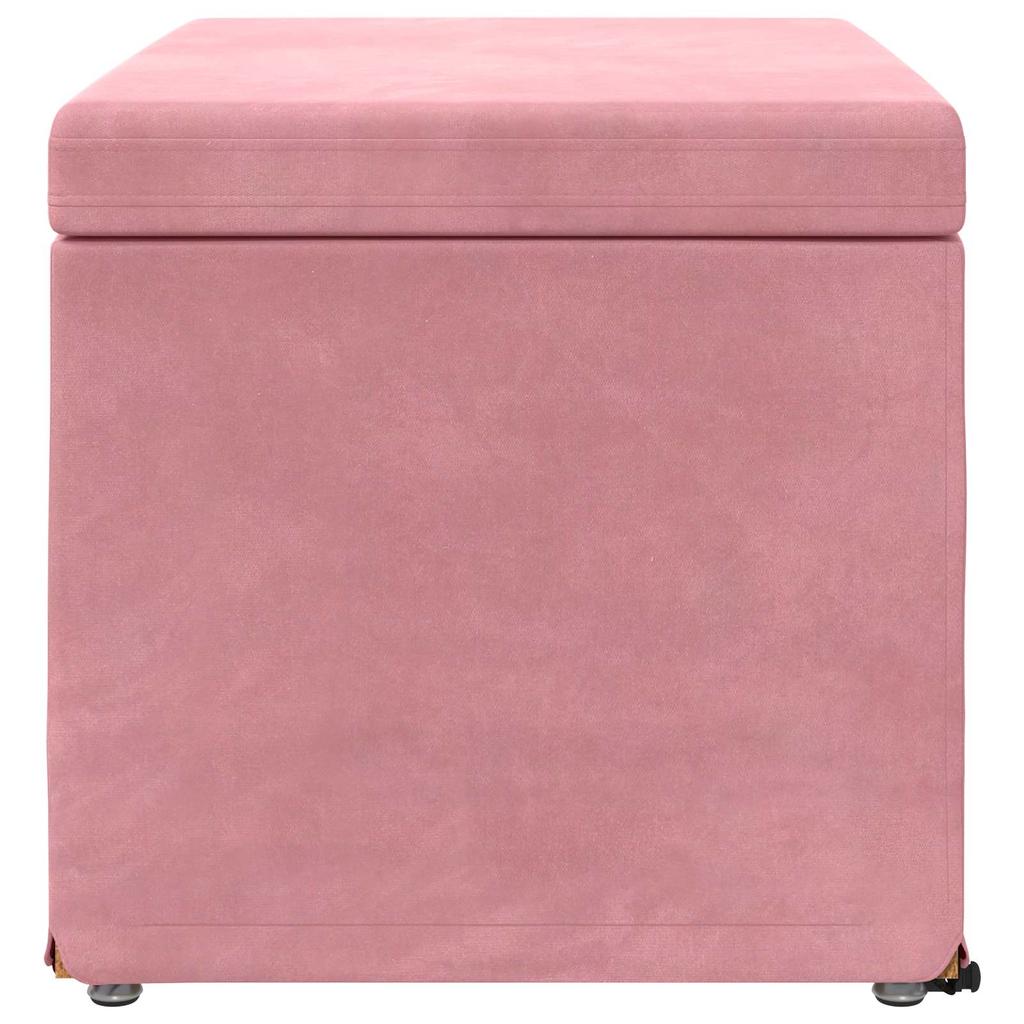 Pink Stool 61 x 41 x 40 cm Velvet and Engineered Wood