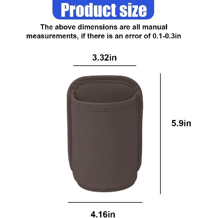 Leather Car Cup Holder, Hanging Automotive Back Seat Bottle Holders, Scratch-Resistant Vehicle Door Drink Holder, Clip-On Auto Organizer Accessories