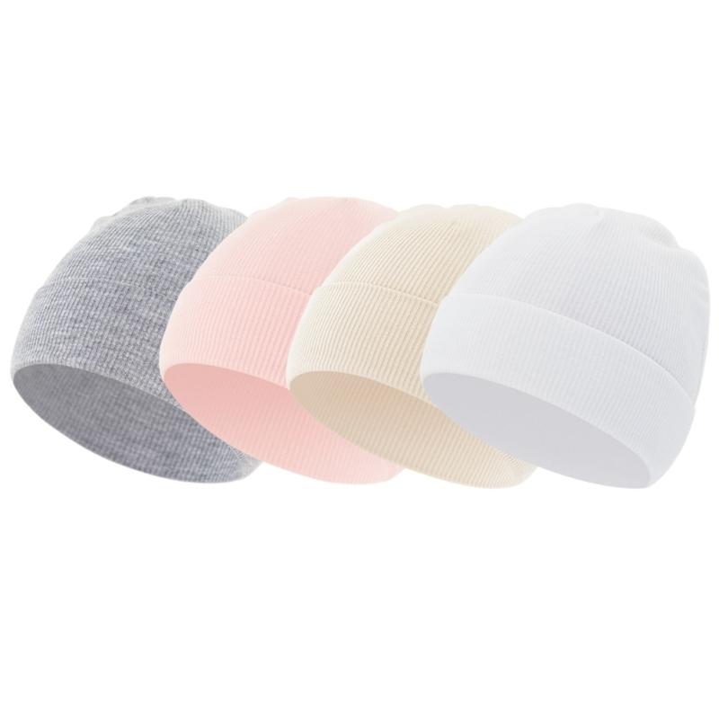 Pack of 4 Infant Knit Hats warm  & Breathable Hat Unisex Newborns Caps for 0 to 12 Months Baby  Ideal for Cold Weather