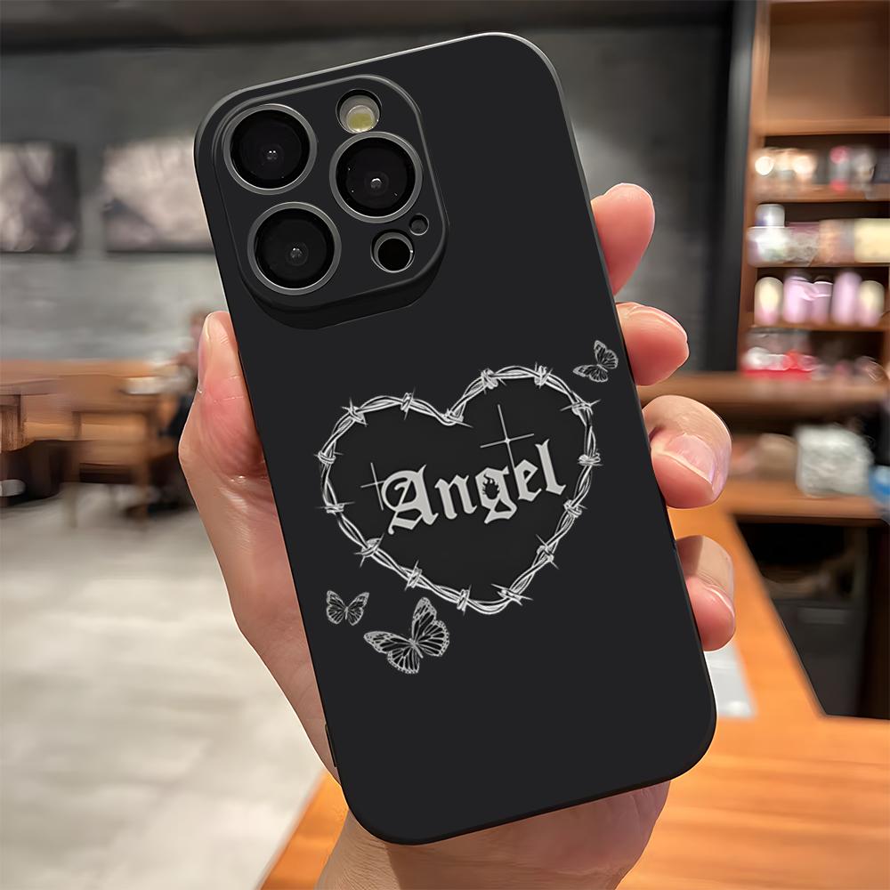 Black Angel Death Demon Phone Case For IPhone 17 Pro Max 15 Pro 16 14 Plus 12 13 Mini 11 Pro Shockproof Soft Cover