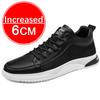 Genuine Leather Men Skataboard Shoes Elevator 6/8CM Height Increase Sports Hollow Breathable Sneakers Heightening Shoes