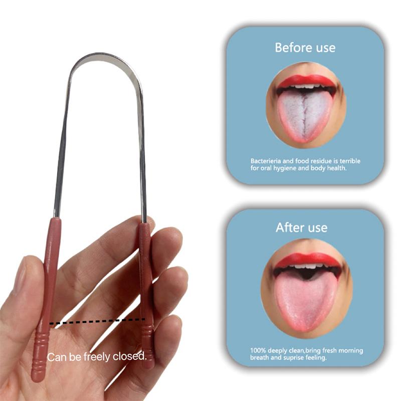 1Pcs Tongue Scraper Cleaner For Adult/Child Tongue Coating Scraper Remove Bad Breath Bring Fresh Breath For Oral Cleaning