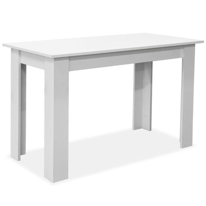 VidaXL Table de salle à manger et bancs 3 pcs Aggloméré Blanc