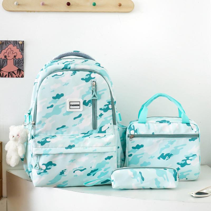 Zaino per studenti Borsa da scuola in tre pezzi Zaino resistente di grande capacità da donna