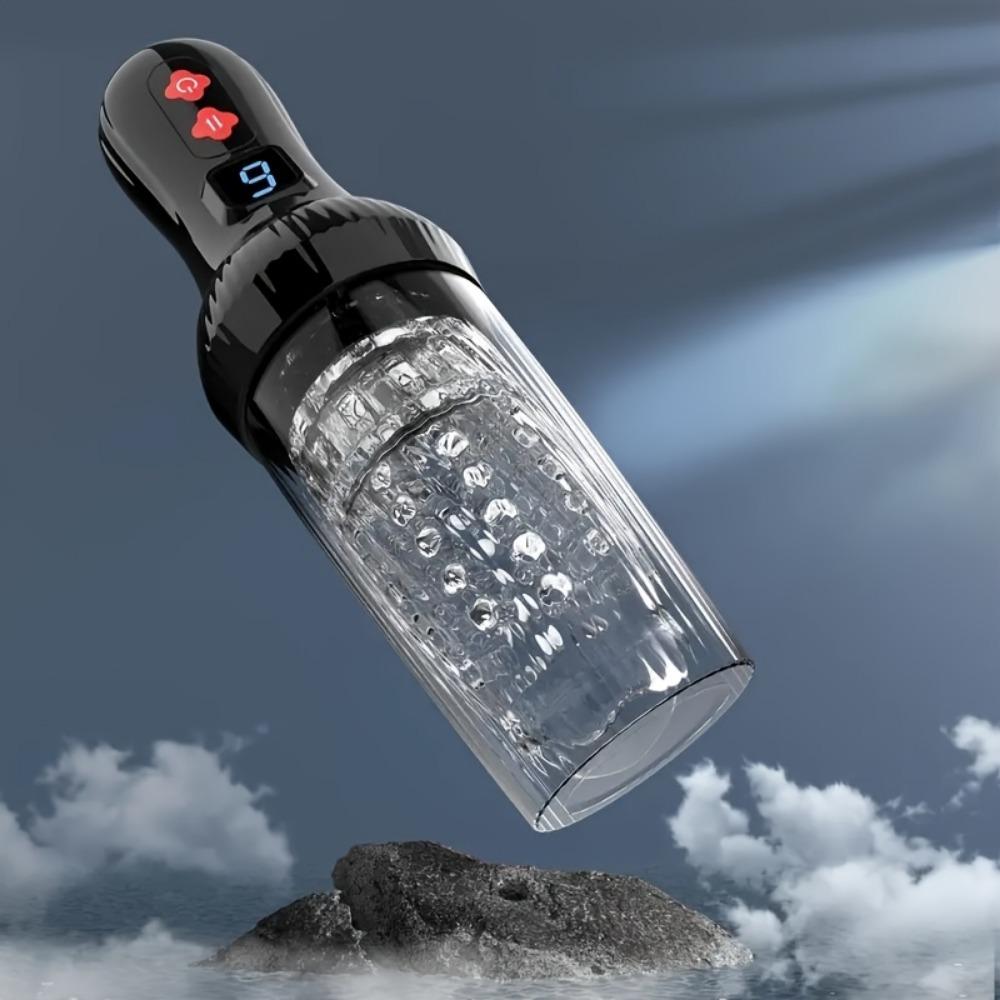 Premium Male Masturbation Cup with 9 Thrusting & Rotation Modes, Powerful Motor, LCD Display - Ultimate Tactile Pleasure Device for Adults