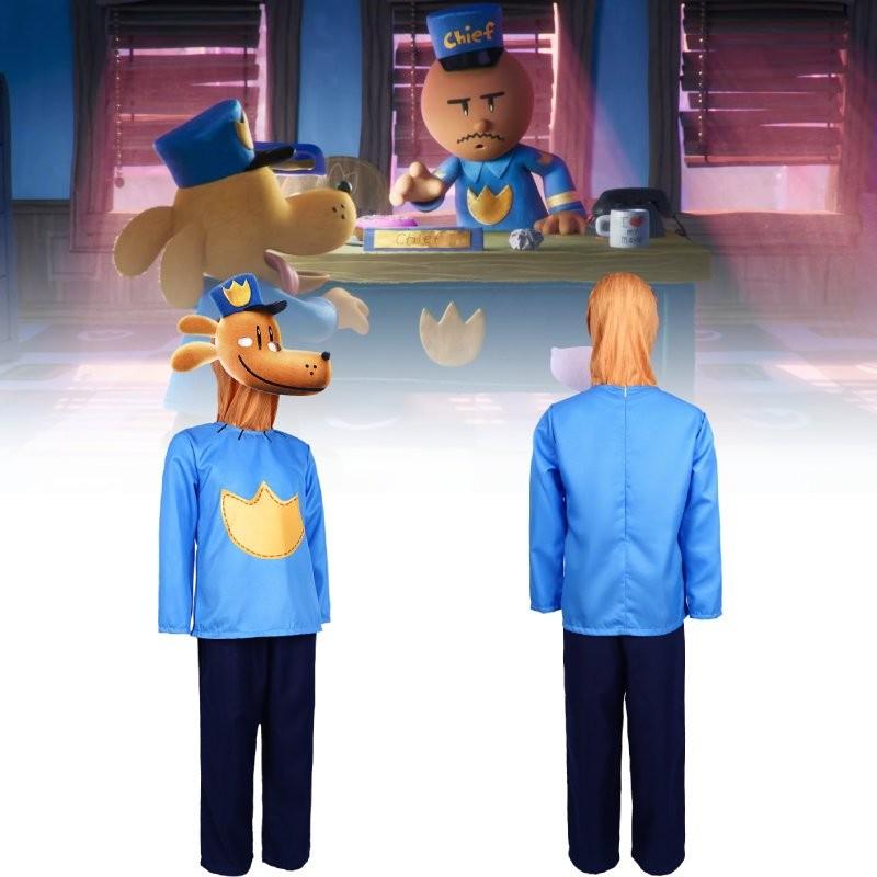 Çocuklar İçin Şık Köpek Adam Cadılar Bayramı Cosplay Kostümü Unisex Polyester Kumaş