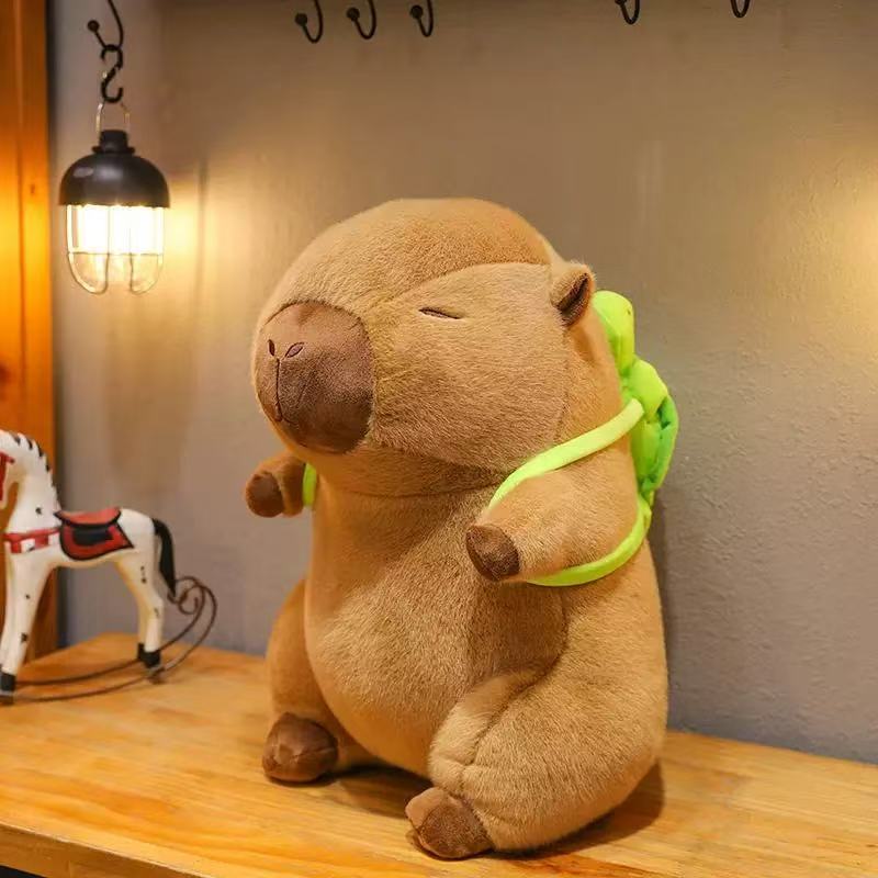 Shark Headgear Capibara Plush Toy Soft Stuffed Cartoon Capybara Plush Doll Simulation Shark Fluffty Animals Doll Toys Kid Gift